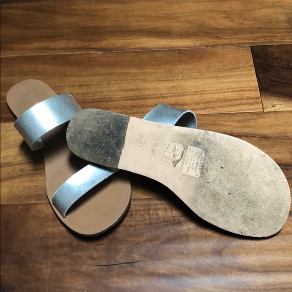 Silver strapped J. Crew sandals 8 - Picture 5 of 6